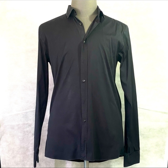 HUGO BOSS Button Front Long Sleeve Slim Fit Men’s Cotton Dress Shirt - Picture 4 of 5